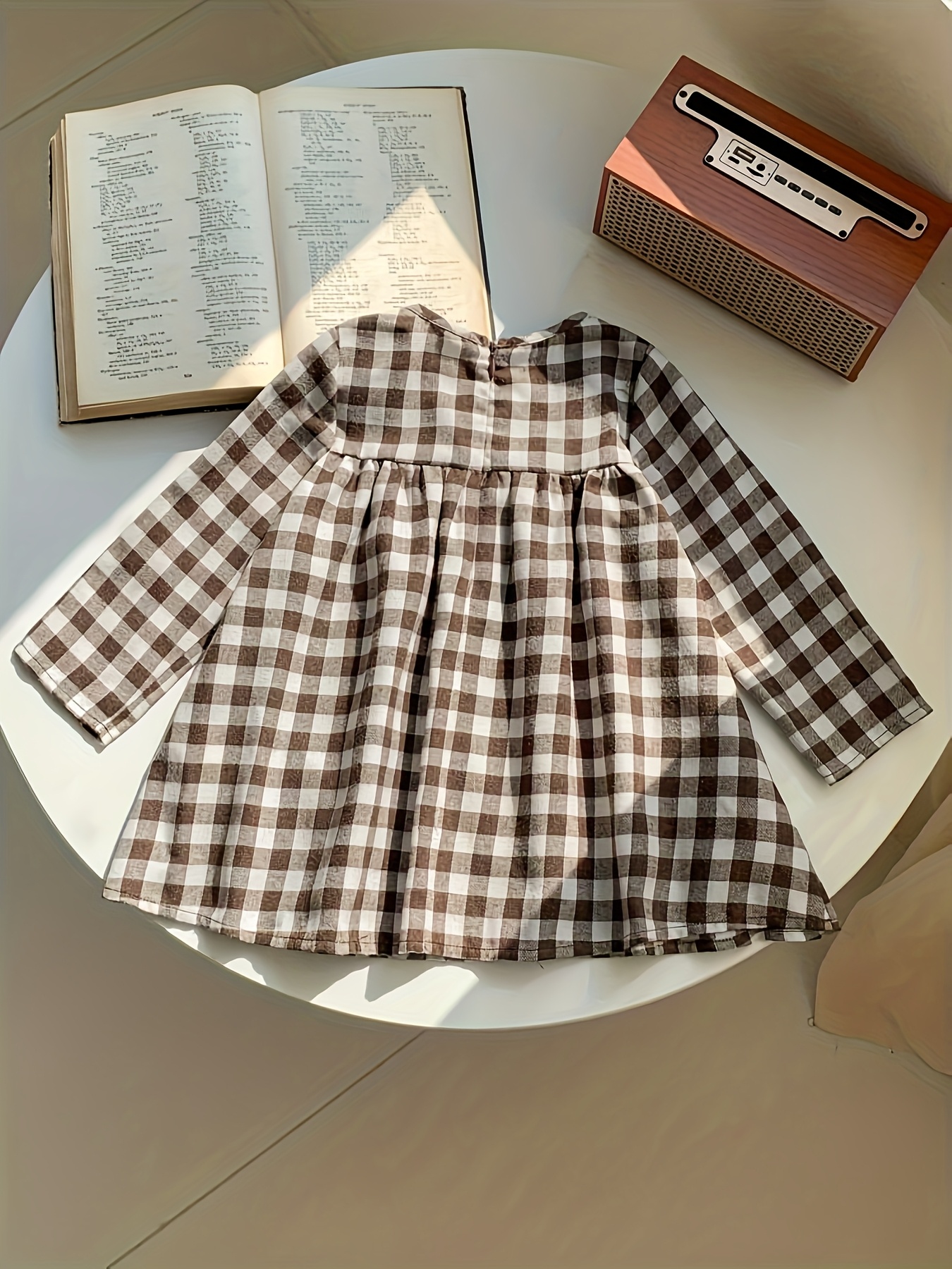 princess polly baby blue dress Dark peach/birds Puff-Sleeved Cotton Dress for kids main image 0