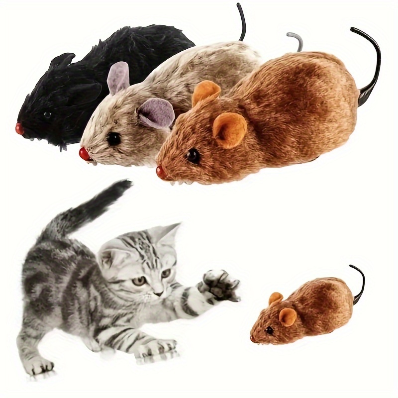 [Popular Choice] Interactive Cat Toy with Adjustable Plush Mouse, Cartoon Design, Non-Battery Operated - Ideal for Medium Breeds, Cat Toys Interactive