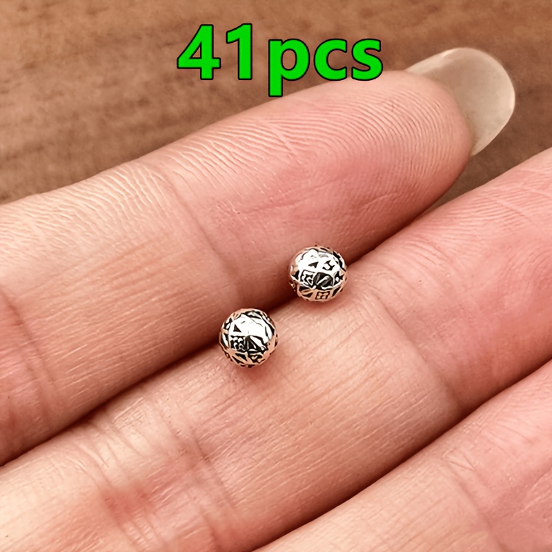TEMU 41 pièces de à trou rond à , perles d'espacement pour , perles libres pour , boucles d'oreilles, bracelets, chaînes de cheville main, style