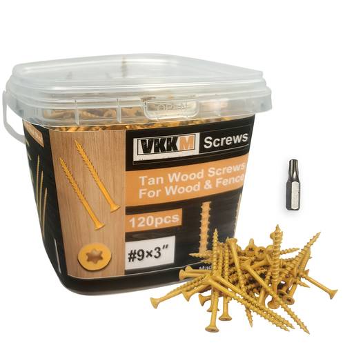 #8 de madera torx amarilla, resistente al , para la construcción de muebles y decks .