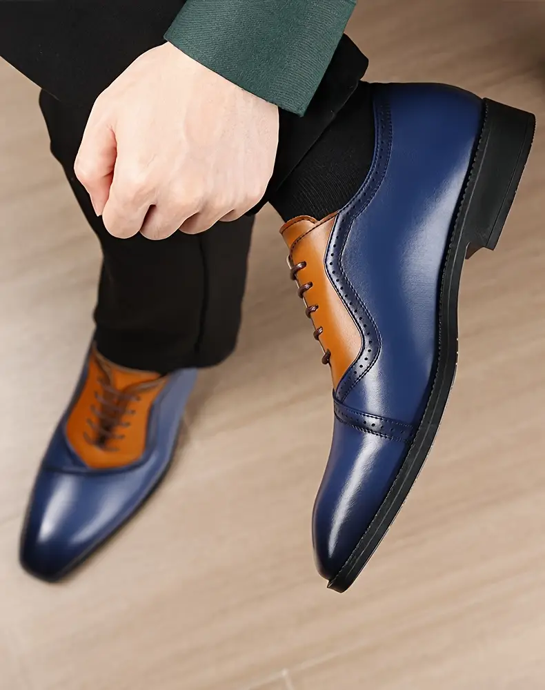 mens business formal lace up blue stylish new casual shoes comfortable durable and slip resistant rubber sole 68625 Product details 8