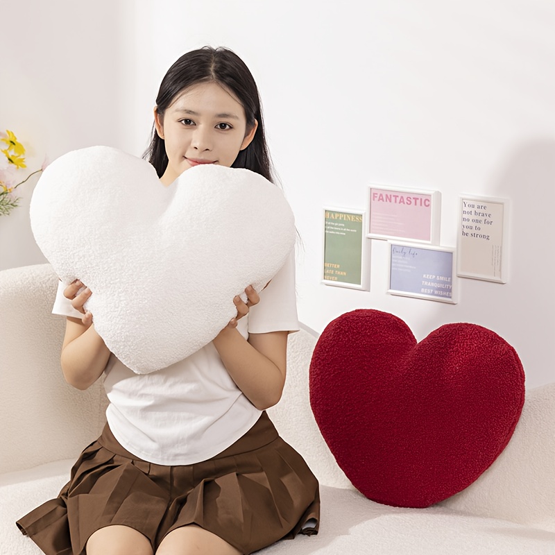 

A Cute -shaped Pillow In Pink And Red, Valentine's Day Or Birthdays As A Gift For Women.