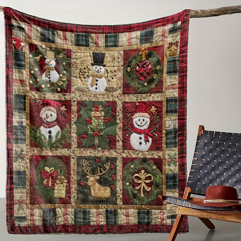 

1pc Christmas New Blanket Gift For Christmas Gift Flannel Throw Blanket, Christmas, Flannel