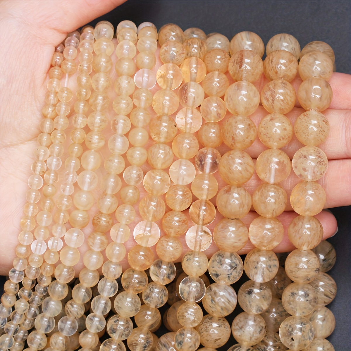 

1 String Of 4/6/8/10mm High-quality Natural Stone Beads, Brown Watermelon Stone, Round Spaced Beads, Scattered Beads For Jewelry Making, Diy Fashion Bracelet Necklace