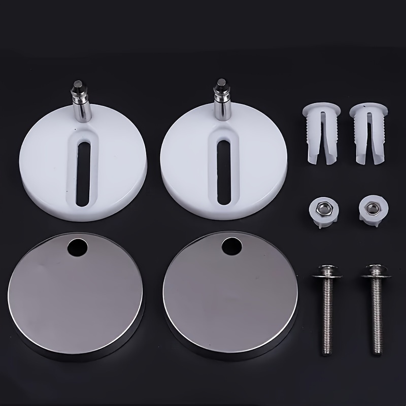 TEMU 2-piece Toilet Hinge Bolts And Caps Set, Universal Toilet Lid Fixing , Durable Plastic For Installation