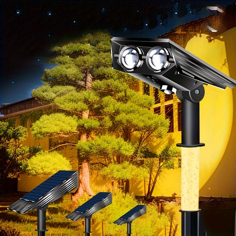 

2024 New Warm Light Solar Lights Outdoor Waterproof Ip65 With Ackli Glowing Stick, 2 Lighting Modes Solar Landscape Light For Garden Yard Spot