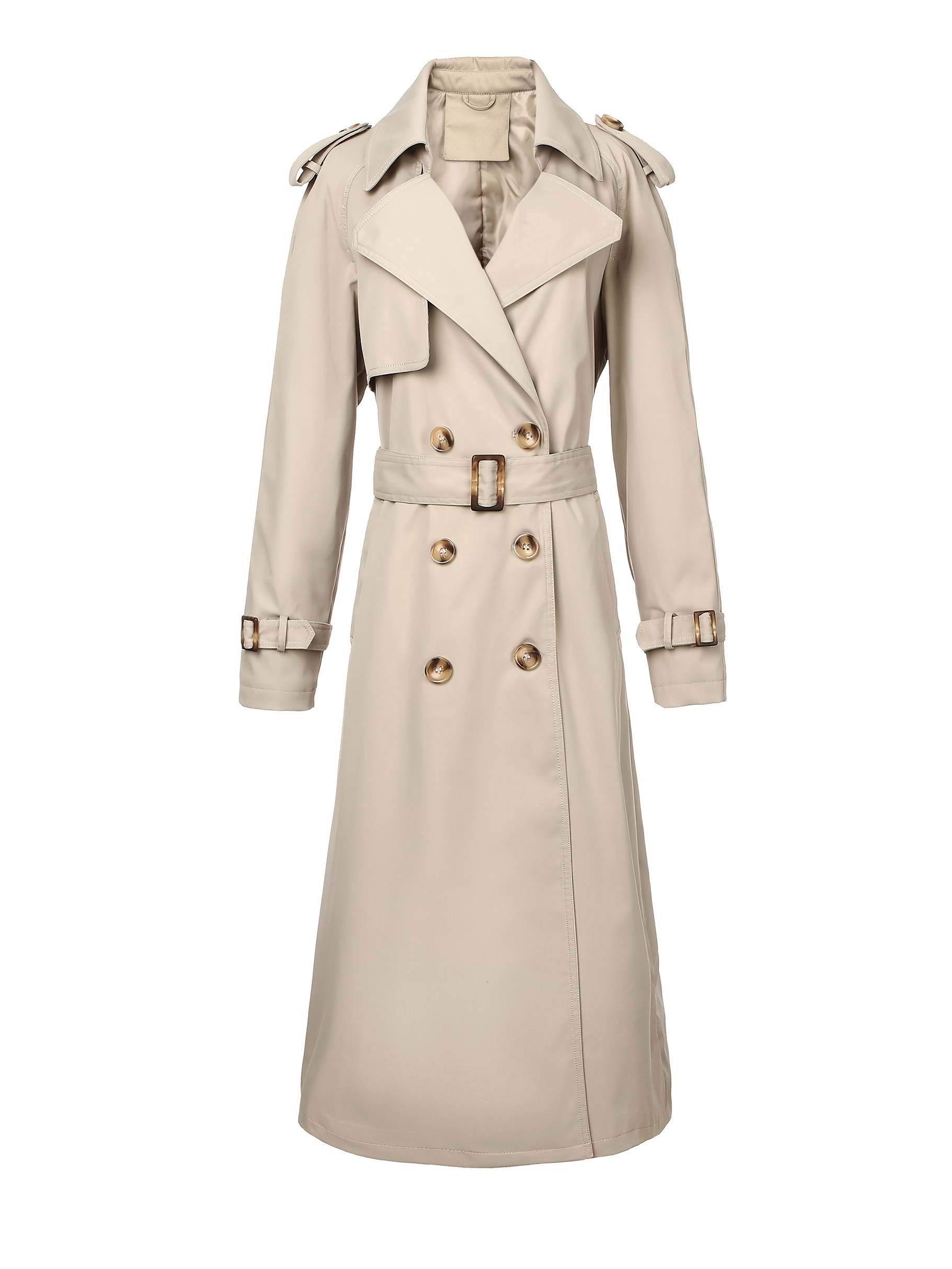womens elegant double breasted belted coat Temu United Kingdom