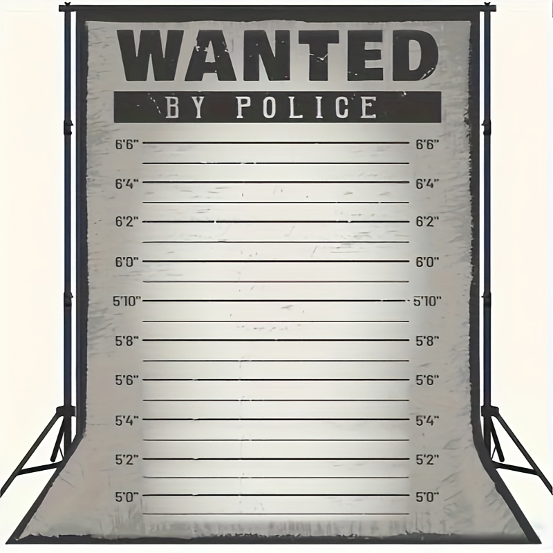 

wanted By Police" Police Lineup Background - 5' X 3' Or 5' X 7' Vinyl - No Feather - Suitable For Parties And Mystery Themed Events