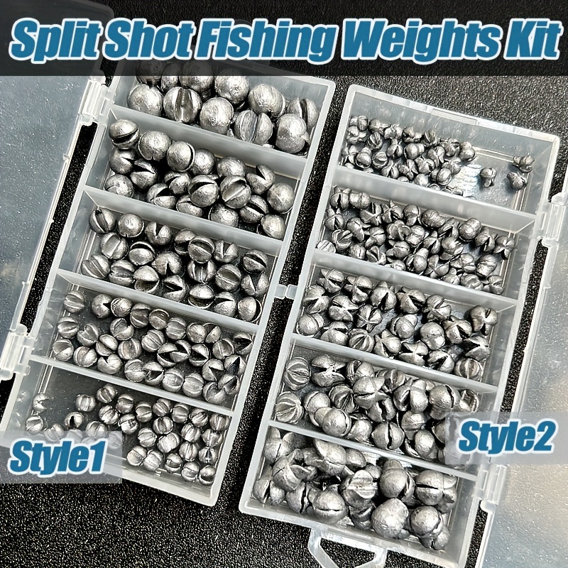 Removable Fishing Weight Set Round Split Shot Sinkers Kit - Temu