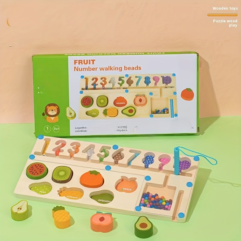 Magnetic Pen Rolling Ball Game Shape Number Matching Building Blocks