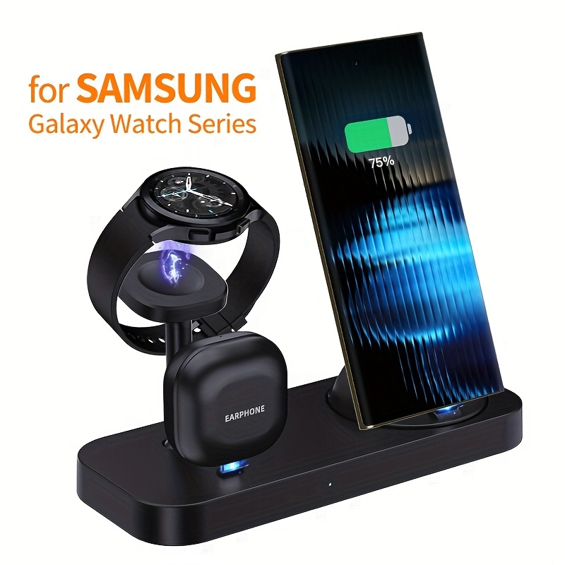 suitable for samsung watch charger charging station wireless charging is   suitable for samsung galaxy watch series plug charging is suitable for samsung mobile phone series for   series for iphone16 15 14 13 12 11 xr x  