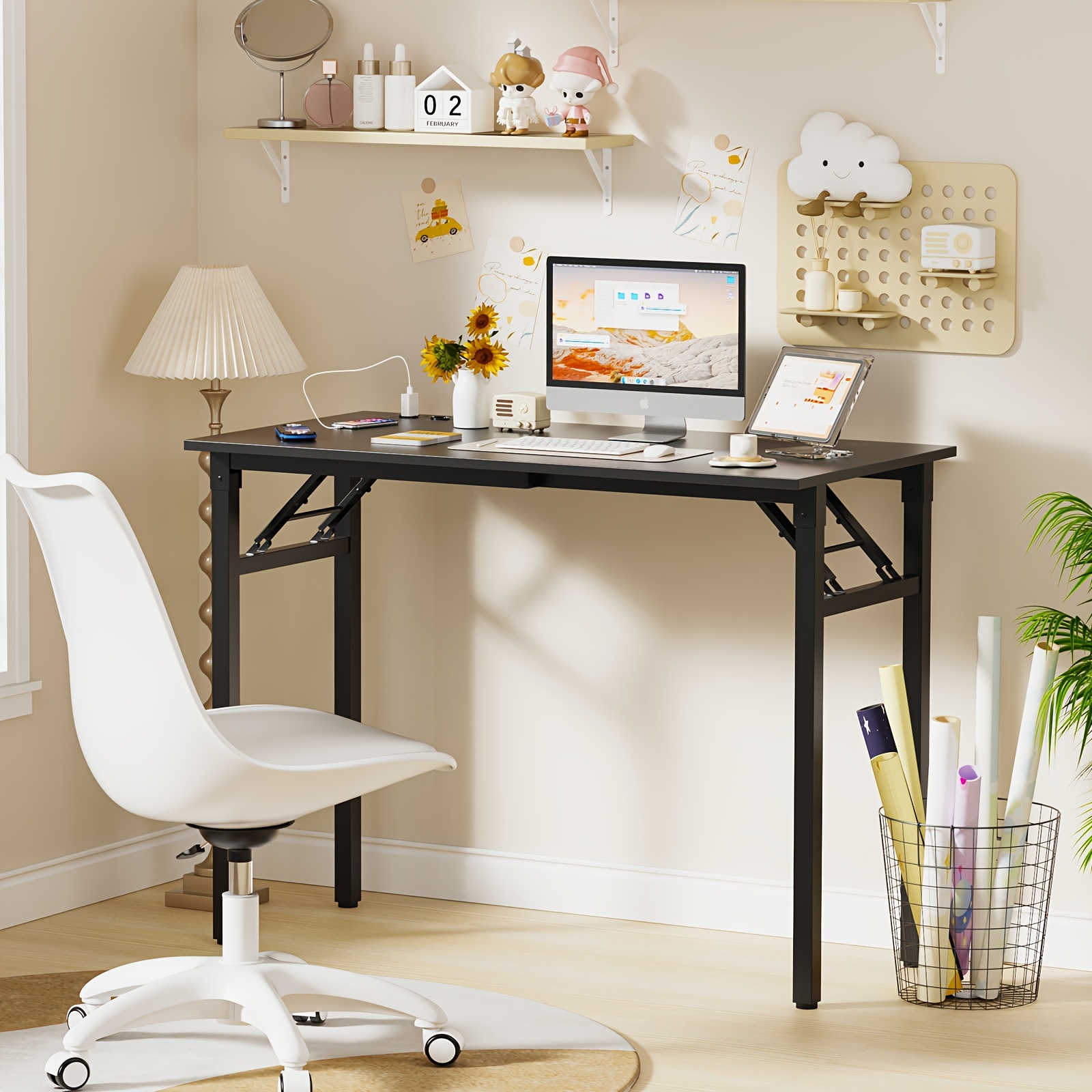 TEMU Escritorio de Oficina 100x50cm, Mesa de Comedor , Mesa de Pintura para el Hogar, Adecuada para Oficina, Dormitorio, Sala de Estudio, Escritorio
