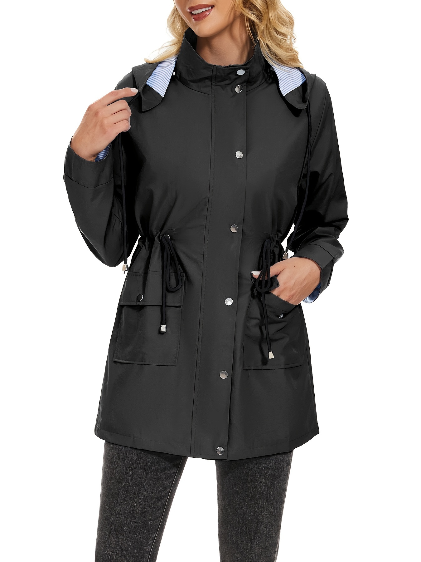 chubasquero calidad mujer abrigo largo Temu