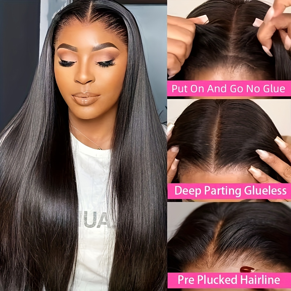 Image of Glueless Wigs Human Hair Wigs Human Hair For Women 4x4 Lace Front Human Hair Glueless Closure Wig 180% Density