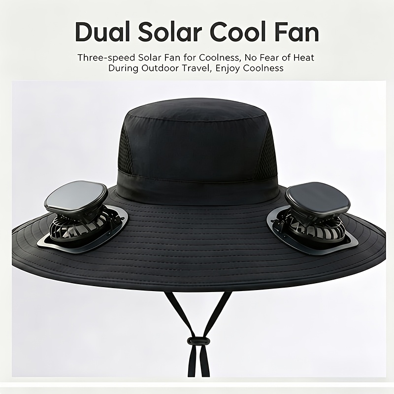 fathers day gift for men summer must   protection fan cap with solar fan and usb charging design lightweight wide brim strong   suitable for fishing hiking mountain climbing and daily outdoor wear sun protection and   Product details 0