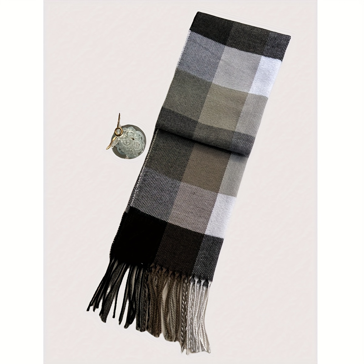 Cozy British-Inspired Plaid Scarf - Imitation Cashmere, Thick & Warm for Autumn/Winter, Perfect Couple's Gift, Colorful, Korean Version details 11