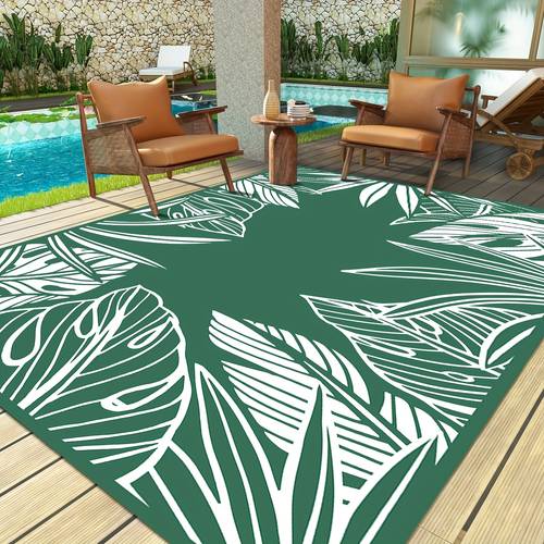 outdoor plastic straw rug waterproof patio 5x8 6x9 8x10 9x12 green grey mat for porch camping rv balcony deck courtyard reversible lightweight durable portable carpet