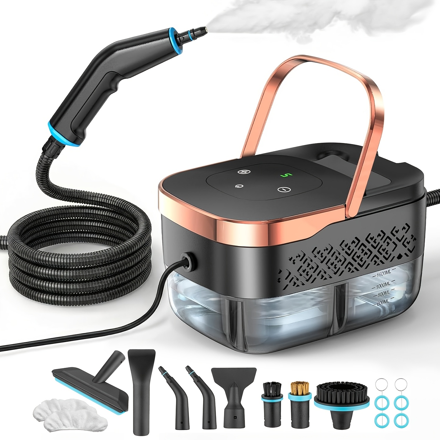 TEMU Pulitrice a vapore portatile, pulizia a vapore ad , pressione vapore , serbatoio 'acqua grande da 1600 ml, adatta a una variet� di applicazioni: