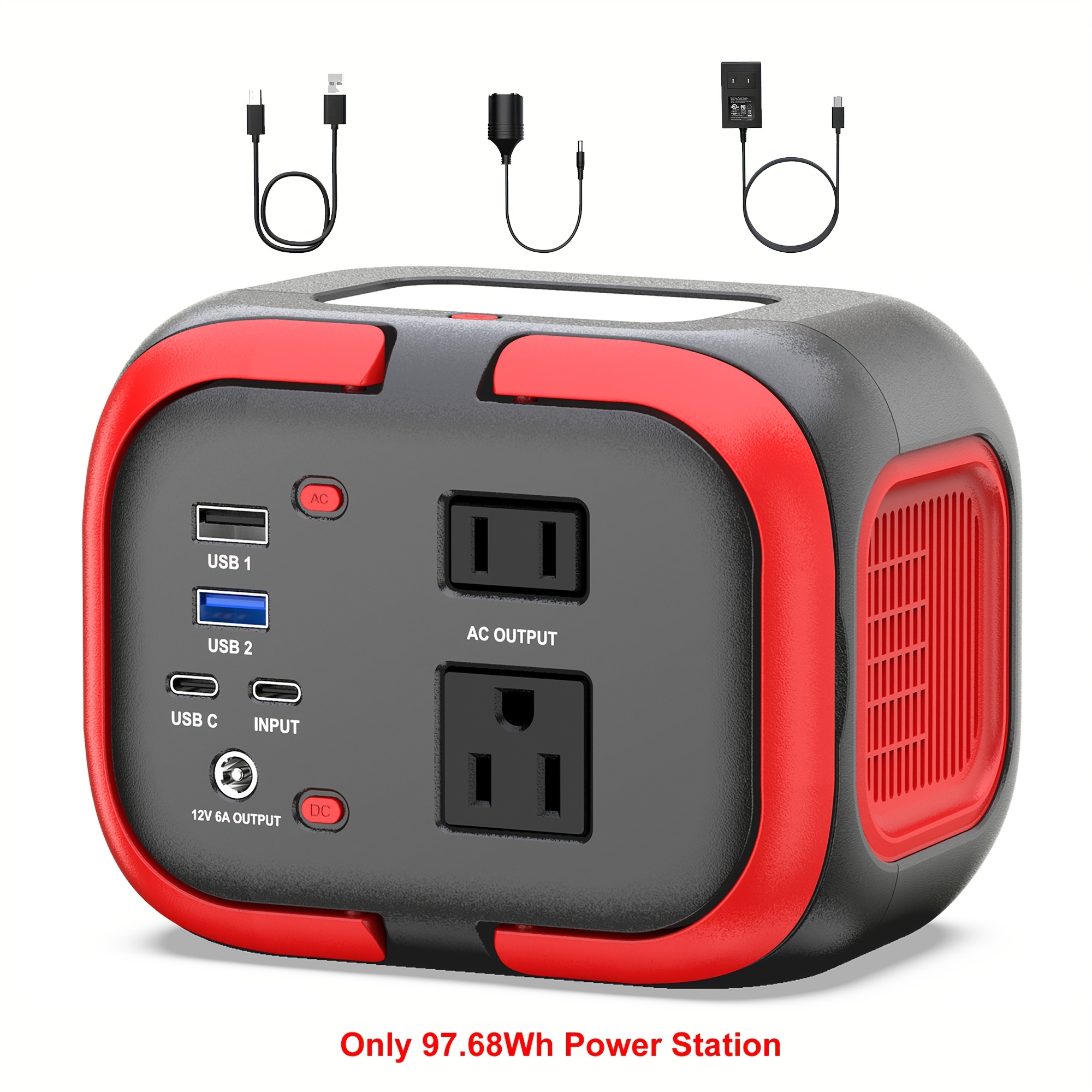 120w portable power station 97 68wh power bank ac outlet - Temu