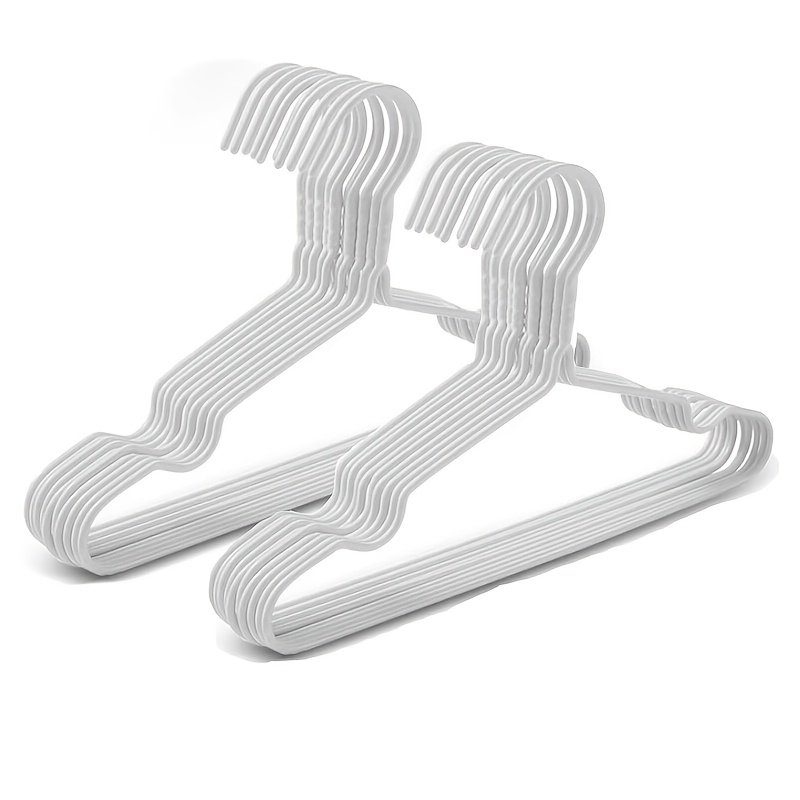 

20-pack Kids Clothes Hangers, 11-inch Garment Hangers, Powder Coated , Space-saving, , White