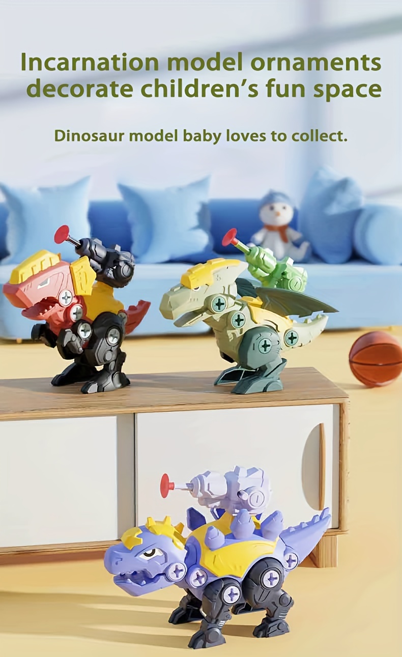 disassembly dinosaur childrens diy assembling   boy toy screw tightening combination set puzzle ejection details 4