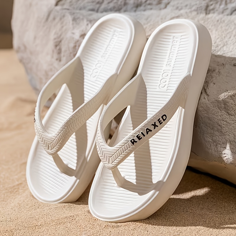 Image of Women's Flip Flops, Solid Color Minimalist Casual Shoes, Suitable For Home, Work, Beach And Vacation All Year Round, Women Shoes
