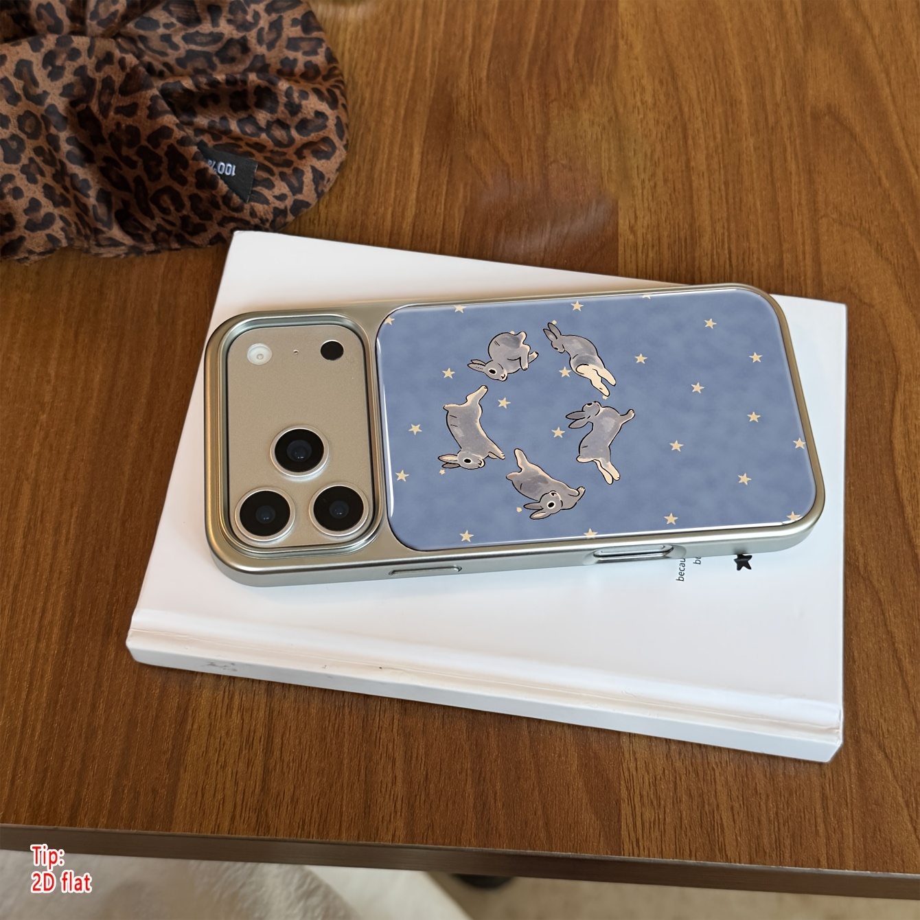 TEMU Phone Case - 1pc Starry Jumping Printed 2d Flat Pattern Electroplated Silvery Edge Phone Case For Iphone