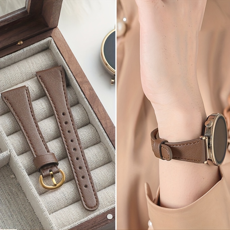 TEMU Elegant Synthetic Leather Watch Band For For  Galaxy Watch Models Including Watch 4, Watch 4 Classic, Watch 5, Watch 5 Pro, Watch 6, Watch 6