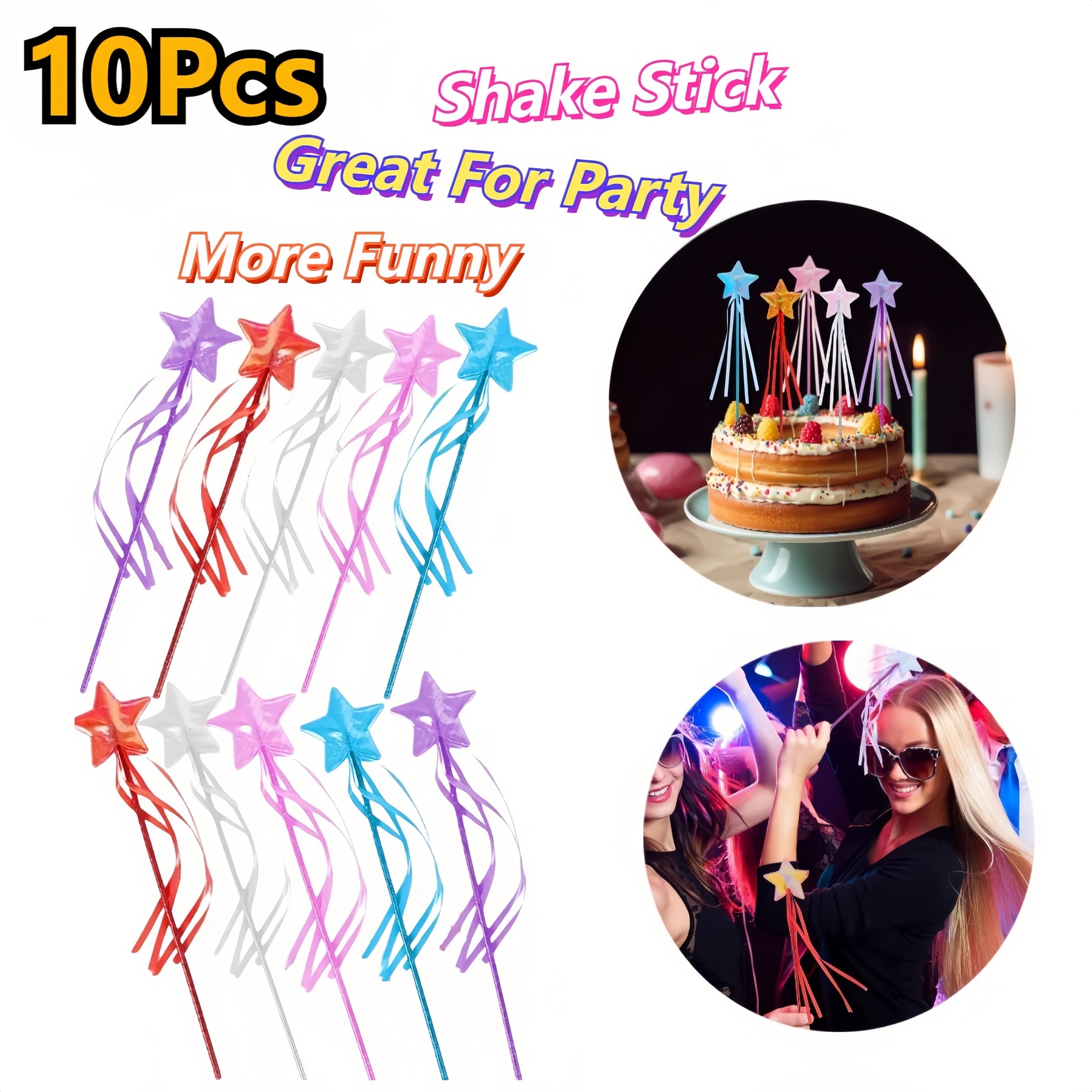 

10 Pack Wand Set, Fairy Sticks For Party Favors, Pvc - Ideal For Christmas, , Easter, Birthday, Wedding, Anniversary & More - Theme Party Props For Role Play & Celebrations, Suitable For Ages 14+