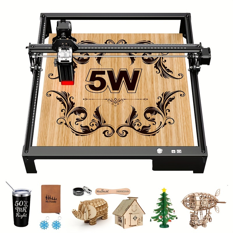 

Laser Engraving Machine 5w Output Power, Laser Cutter And Cnc Laser Engraver Machine 12v Compressed Spot 10000mm/min With Eye Protection For Wood Metal Glass Acrylic Leather 15.75inch*16.14inch