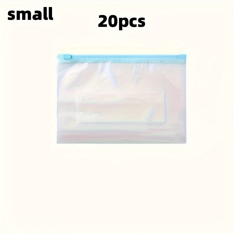 10/15/20pcs Sealed Storage Bags Refrigerator Fresh Keeping Bags Zipper Style Slider Closure Food Bags Sealed Storage Self-sealing Bags