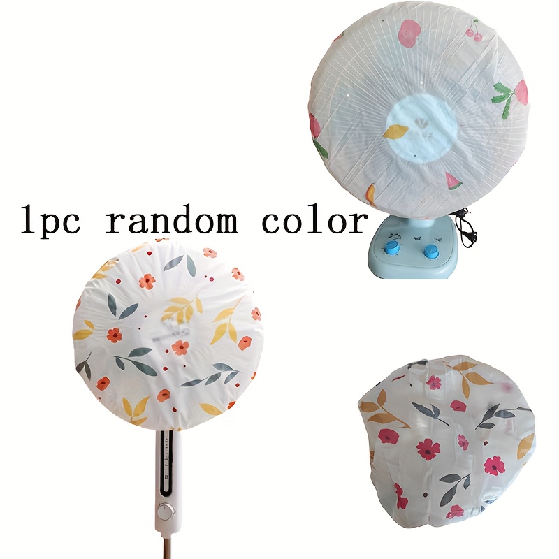 TEMU 1pc Fabric Fan Dust Cover, Elastic Peva Material, Waterproof And Moisture-proof Cover, Universal Fit For Wall-mounted And Floor Fans, Random