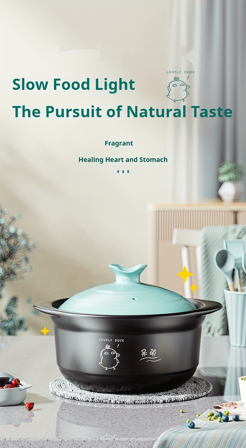 a ceramic stew pot with lid ceramic casserole high temperature and heat resistant specialised domestic gas heated cookware   kitchens parties and home use details 0