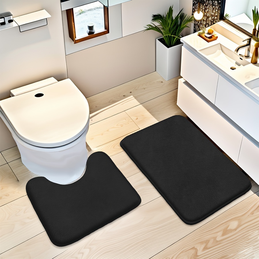 

1pc Bathroom Foot Pad, Non-slip Memory Foam Soft And Comfortable Mat, Absorbent Carpet Suitable For Room Bedroom Bathroom Laundry Room, Home Decoration, Bathroom Decoration