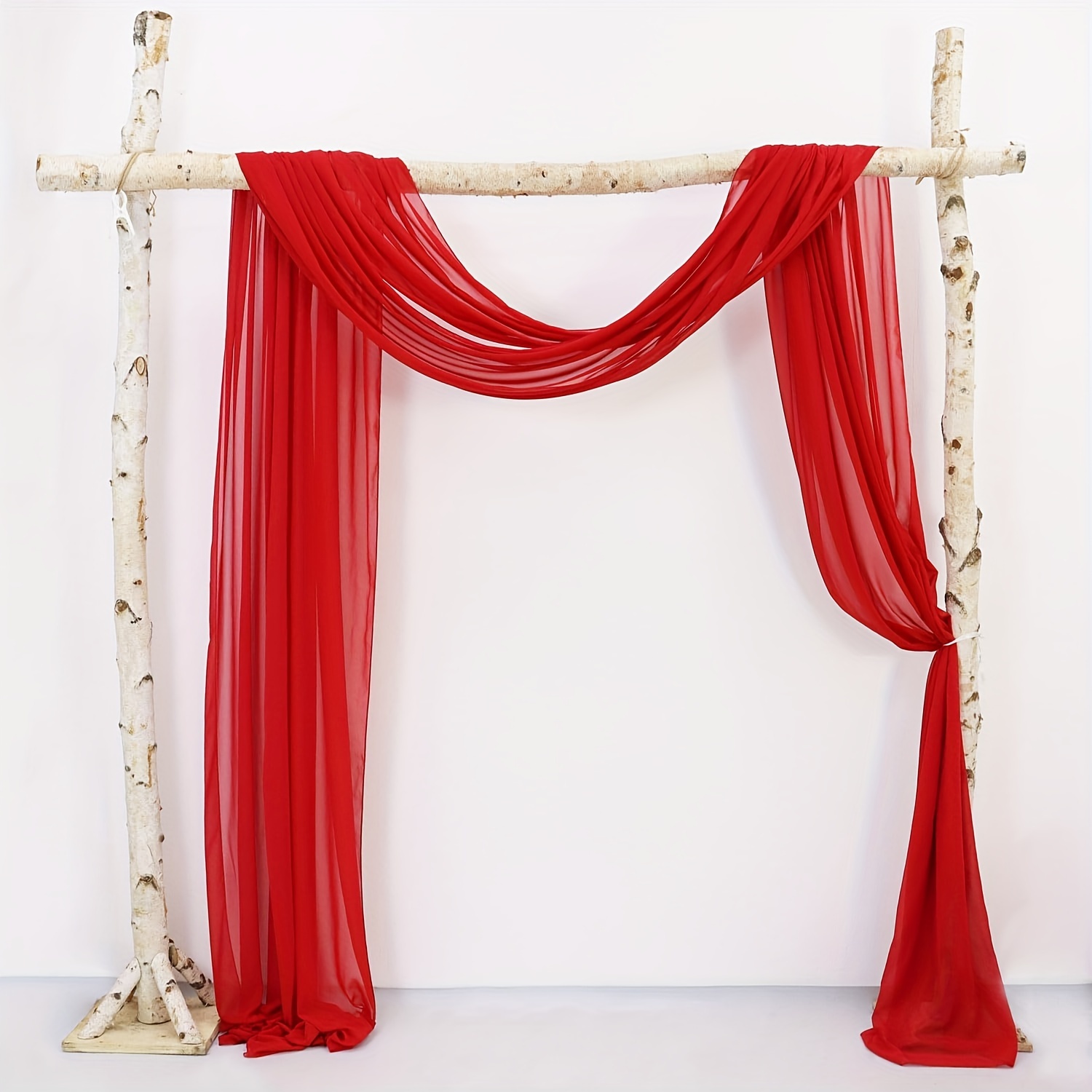 

Elegant Red Chiffon Wedding Arch Curtain - 30"x20' Transparent Fabric Draping For Ceremonies, Parties & Celebrations Wedding Arch Draping Fabric Fabric Wedding Backdrop For Wedding