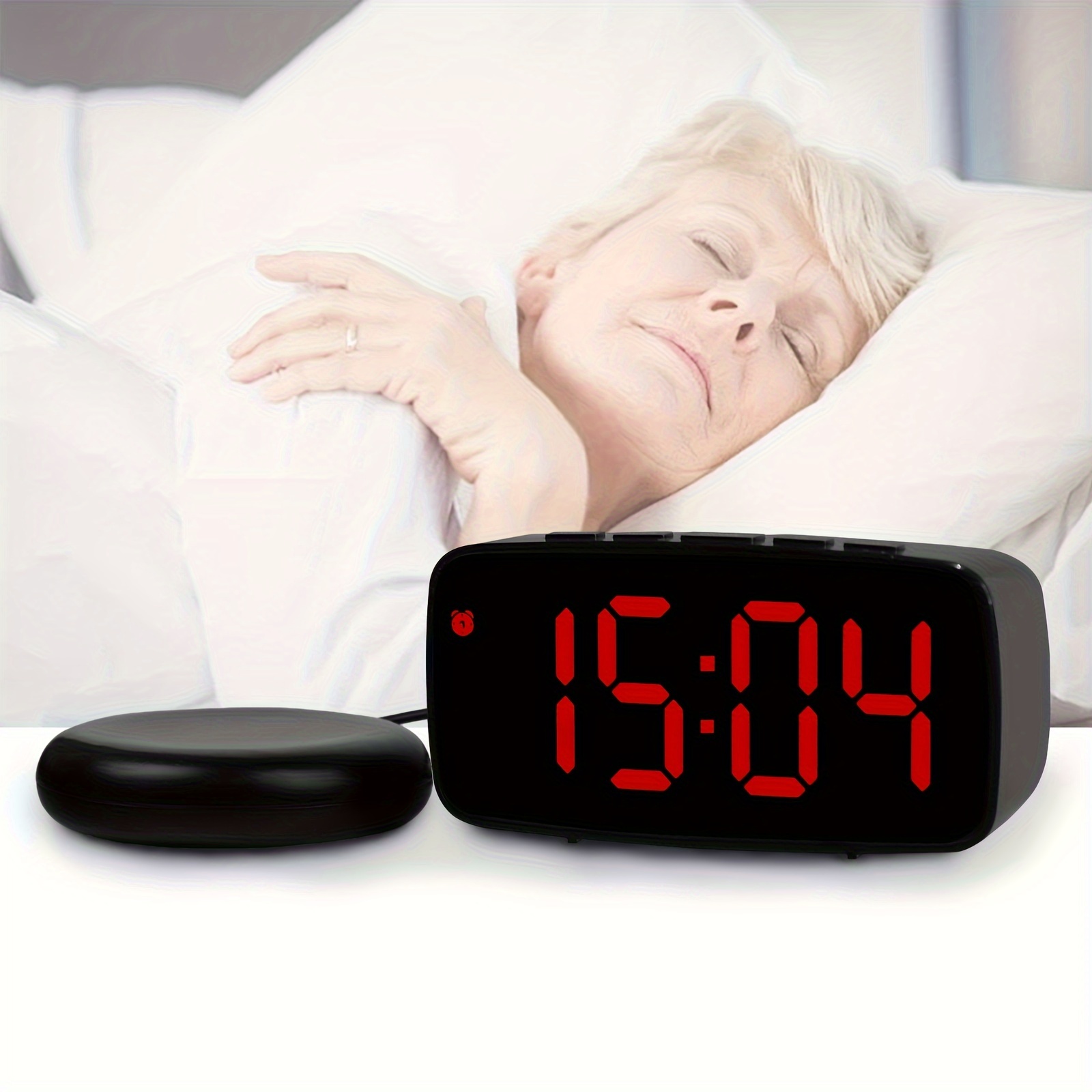 Reloj despertador ruidoso con agitador de cama inalámbrico, reloj  despertador de doble vibración para personas que duermen mucho, sordos y  con problemas de audición Rojo Verde