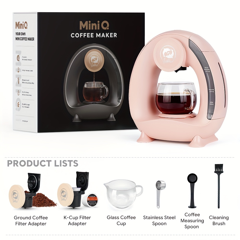 TEMU 2-in-1 Single Serve Coffee Maker Compatible With K Cup & Ground Coffee, Americano Mini Coffee Machine/tea Maker With Coffee Filter/k Cup-adapter, 4-8 Cup Brewing Size