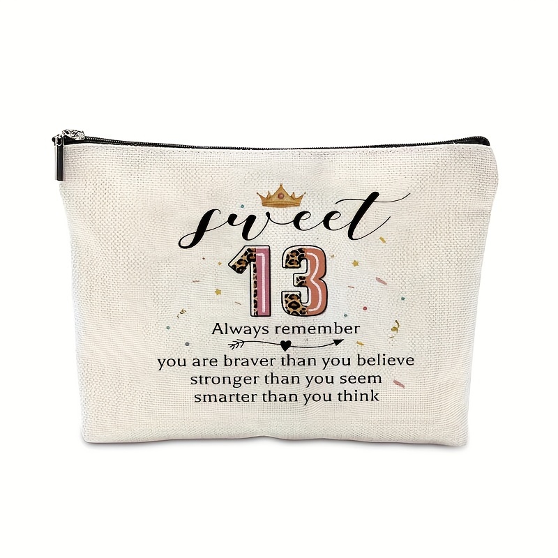E-shop ., 13. Geburtstagsgeschenk Alles Gute zum Geburtstag, Niedliche Reise-Makeup-Tasche, Leichter Kosmetikorganizer für Frauen, Multifunktionale