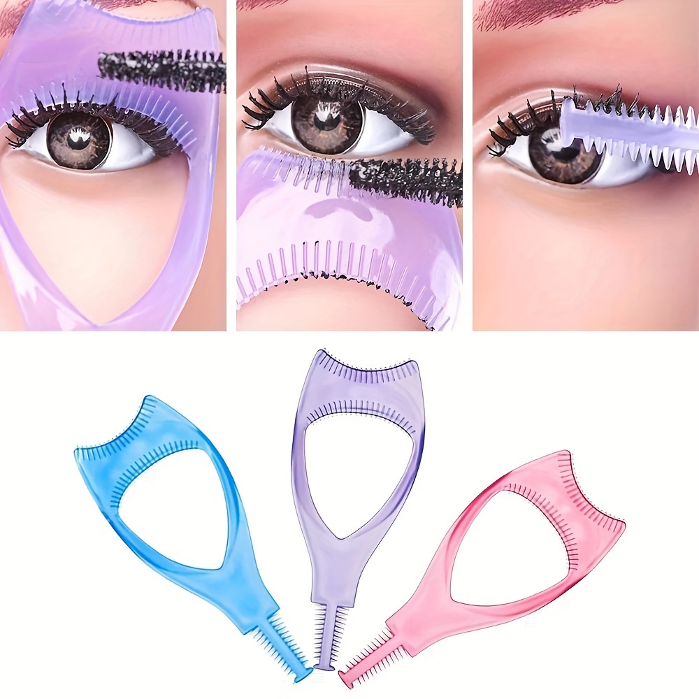 

3-in-1 Eyelash Makeup Tool: Mascara , Applicator & Curling Comb - Fragrance-free Plastic, Eyelashes, Mascara , Eyelash Applicator, Curling Comb