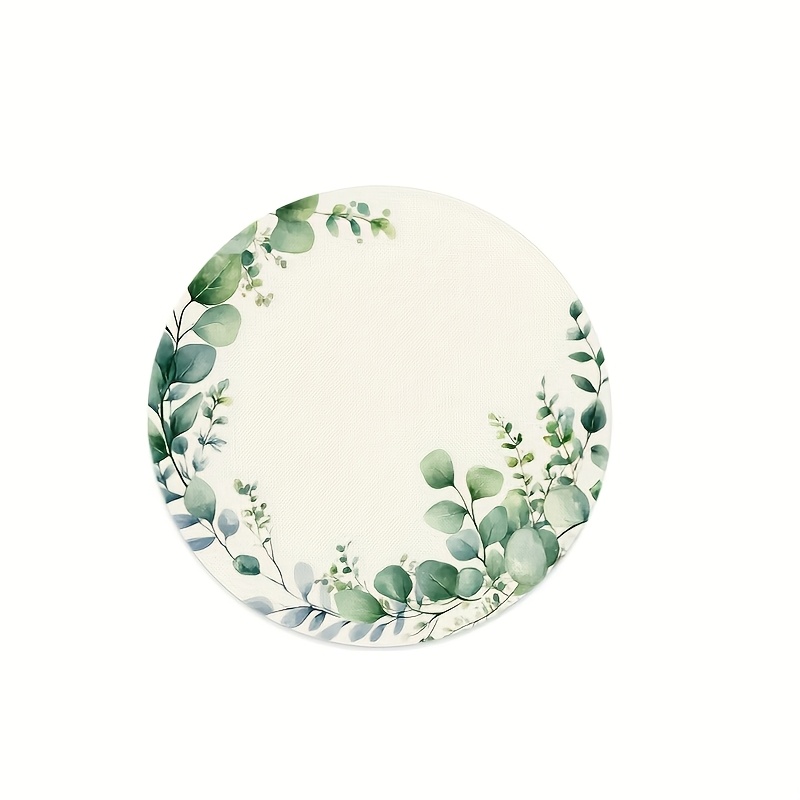 TEMU Lot de 2/4/6 sets de table élégants à motif d'eucalyptus, adaptés pour les repas air, sets de table floraux verts et , décoration de ferme en