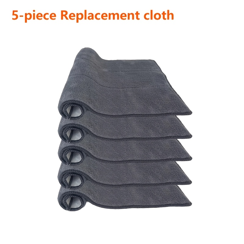 TEMU 5pcs Thickened Microfiber Replacement Mop Pad Set, Absorbent, Convenient, Durable, Easy To Clean And Reusable. Suitable For Clip-on Mop