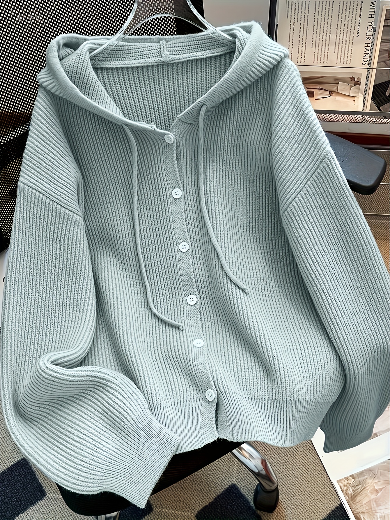 button front sweater sold on Temu United States