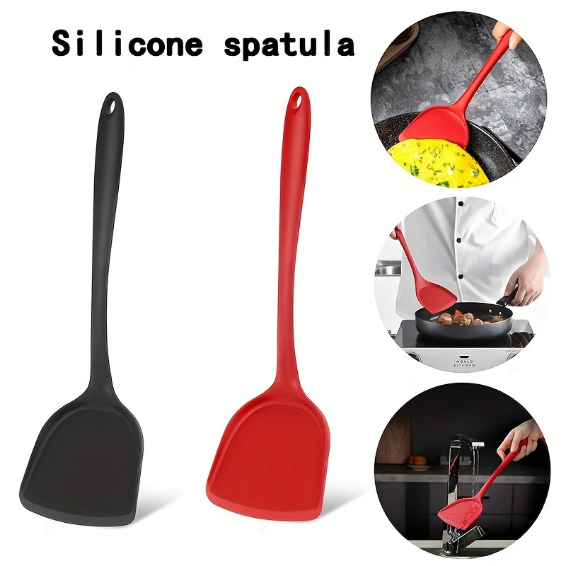 

Silicone Cooking Spoons - Heat Resistant, Non-stick, Non-smell, Easy To Clean, Dishwasher Safe Kitchen Utensils For Cooking And Baking - Food Grade Silicone Turner Spatula.