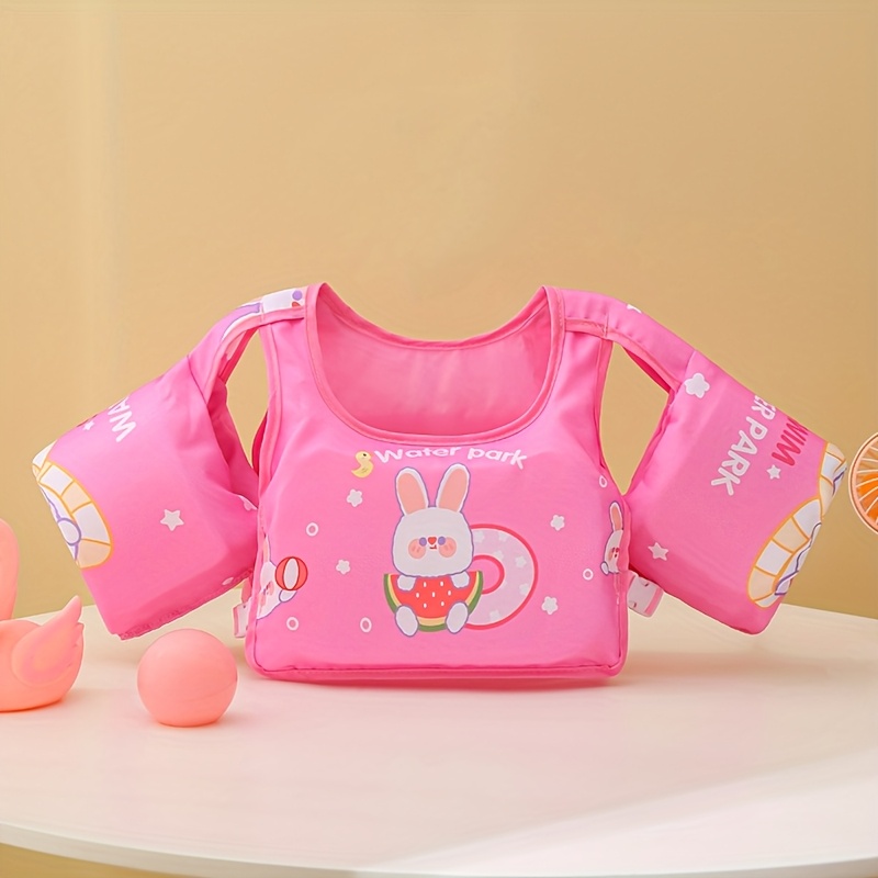 1pc kids floating vest cute unicorn rainbow design with stars clouds durable water resistant fabric adjustable   closure lightweight for swimming beach pool training 10 25kg kids   gear beach clothing star motif design secure swimwear