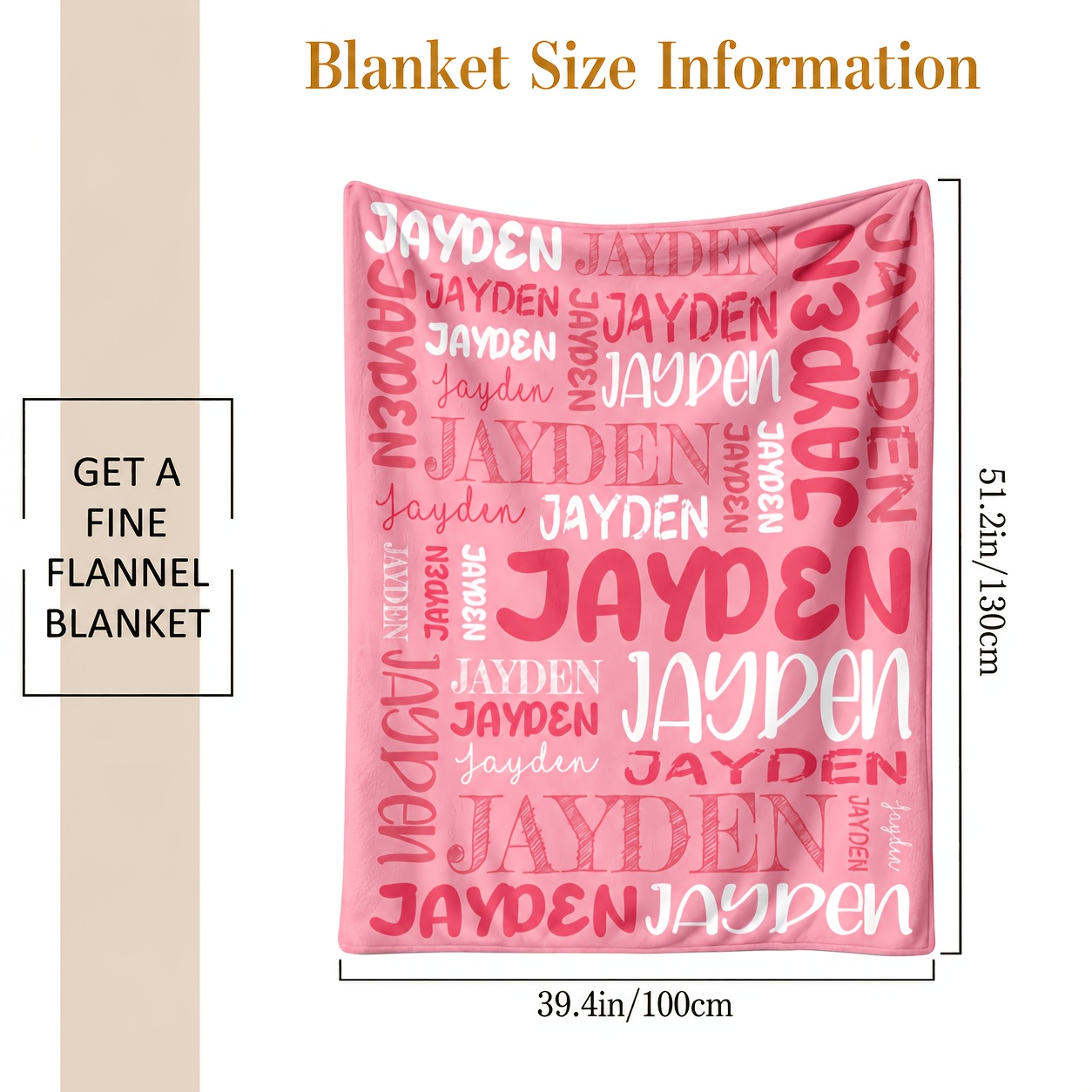 TEMU Couverture en flanelle personnalisée avec nom, Couverture signature personnalisée, Idéale pour les - et les voyages, Couleurs assorties, Style