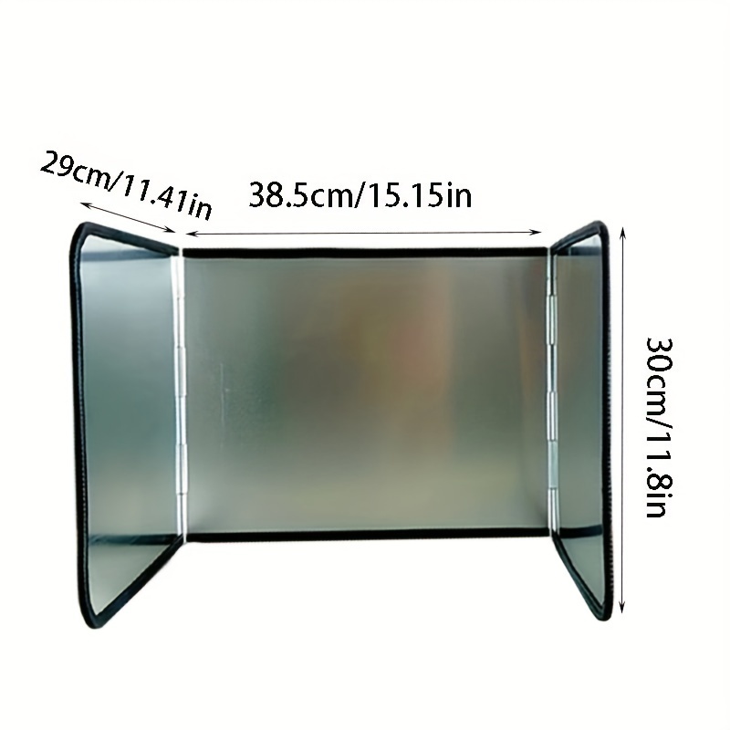 1pc stainless steel non stick 3 panel foldable grease splatter screen easy to clean multi layer with side handles for stove   mount   frying in kitchen details 2