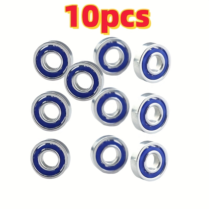 TEMU 10pcs Oil-free Ultra Long Idle Bearings, Galvanized Idle Bearings, Suitable For Gyroscope And Rotating Decoration Use