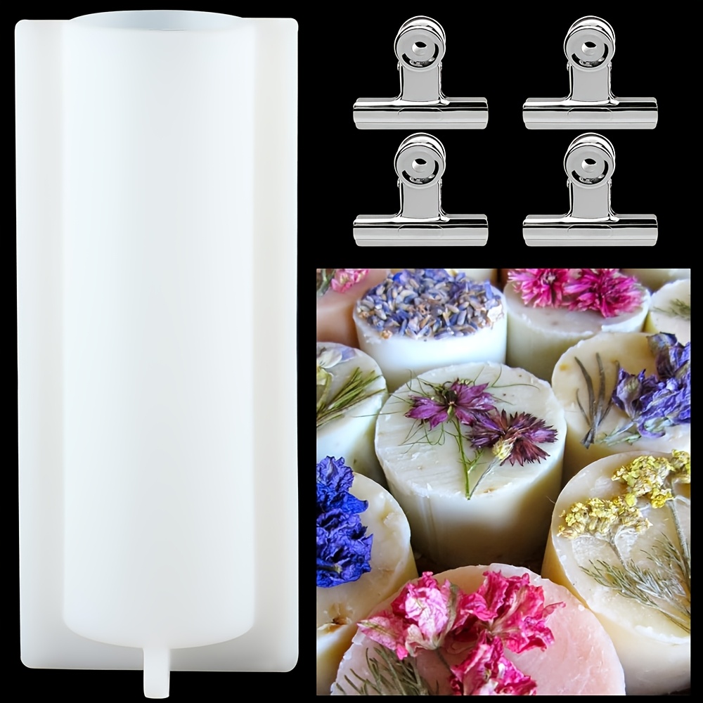 TEMU Zhonghui Mold Tube Soap Mold With Clips, 1000ml Silicone Column Mold, Soap Making Supplies For Soap, Handmade Candle