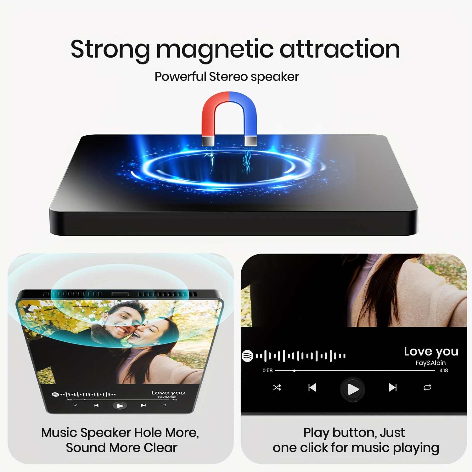 Personalized Spotify Music Fridge Magnet - Custom Song & Playlist Magnets with Your Spotify Username/Dashboard Picture, Compatible for MP3 Files - Unique Valentine's/Birthday/Wedding Gift for Her/Him, Boyfriend/Girlfriend, Fridge Door Accessory