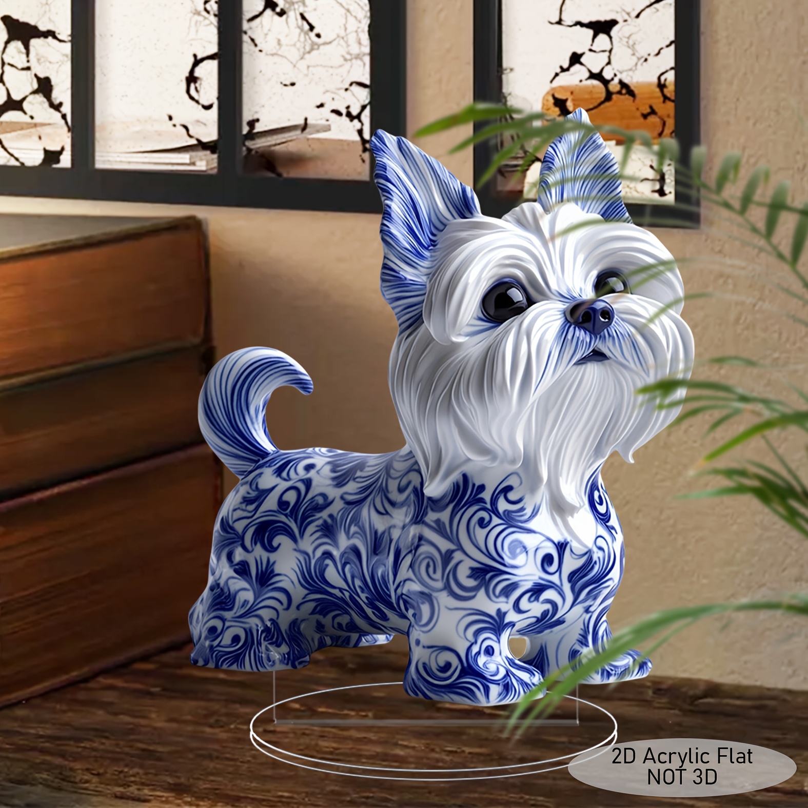 

1pc Style Acrylic Yorkie Dog Figurine, Collectible, Sun , With No Electricity Needed, For Home Decor, Desktop Ornament, Party Decoration, Window Display, Perfect Gift